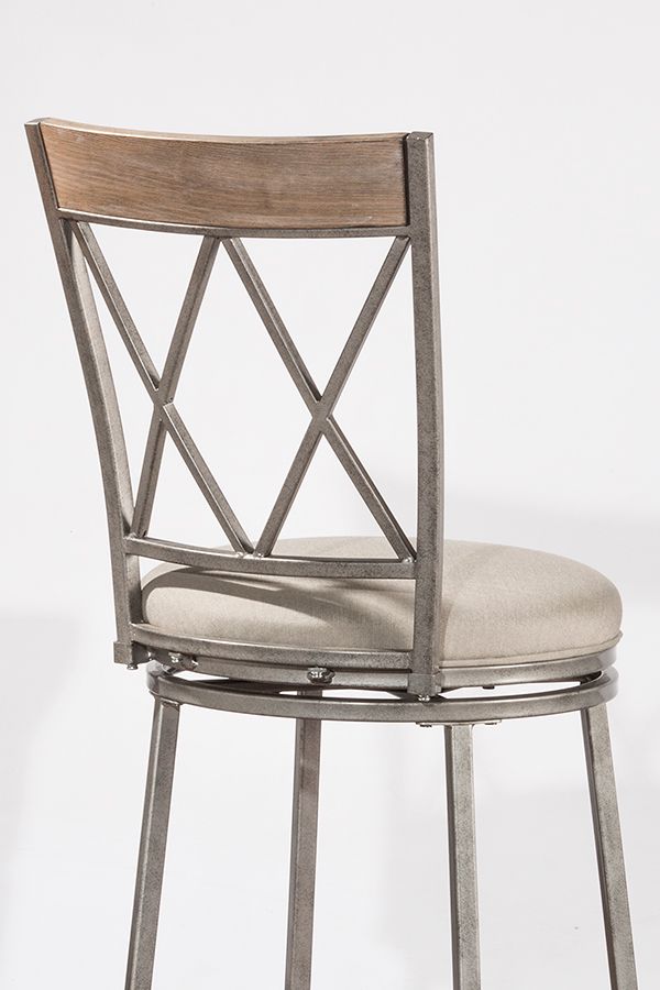 HH2 Home Stewart Aged Pewter Indoor/Outdoor Swivel Counter Stool-2
