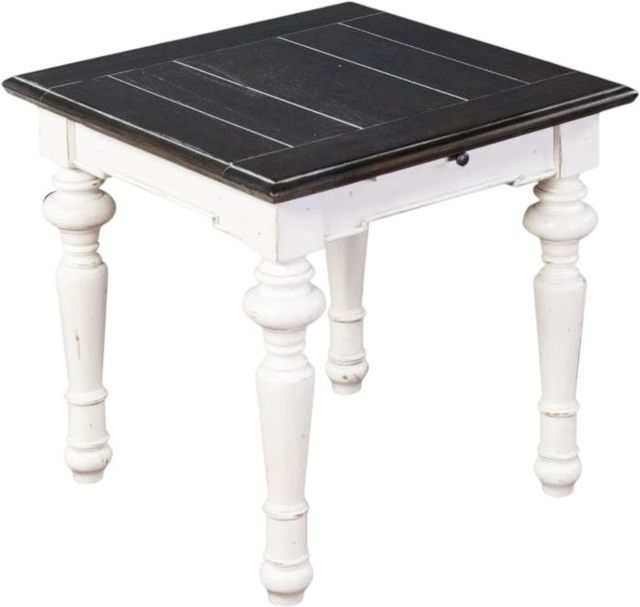 Sunny Designs™ European Cottage Weathered Brown End Table with Antique White Base-0