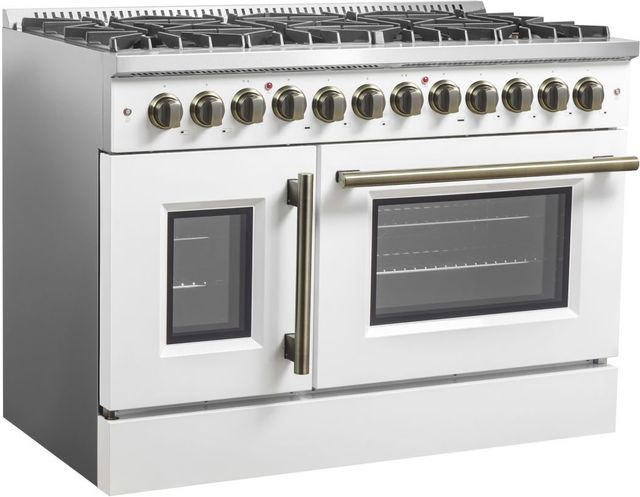 FORNO® Galiano Alta Qualita 30" White Pro Style Dual Fuel Range -2