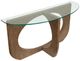 Magnussen Home® Lainey Glass Top Demilune Sofa Table with Almond Base-0