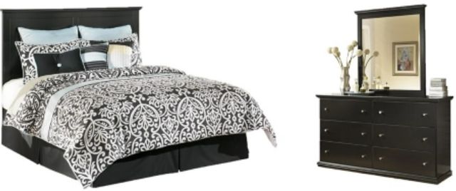 Signature Design by Ashley® Maribel 3-Piece Black Queen/Full Panel Headboard Set-0