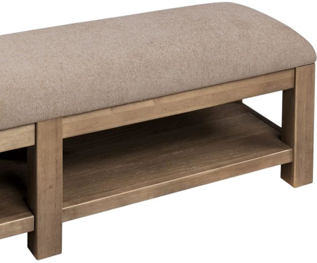 Modus Furniture Roycroft Beige/Harvest Wood Upholstered Bench-3