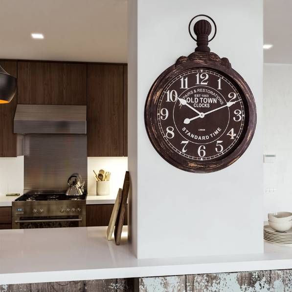 YHD Antique Black Wall Clock-1