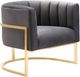 TOV Furniture Magnolia Grey Velvet Chair with Gold Base-2