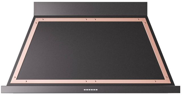 Ilve® Nostalgie II Noblesse 48" Glossy Black Wall Mounted Range Hood with Copper Trim-0