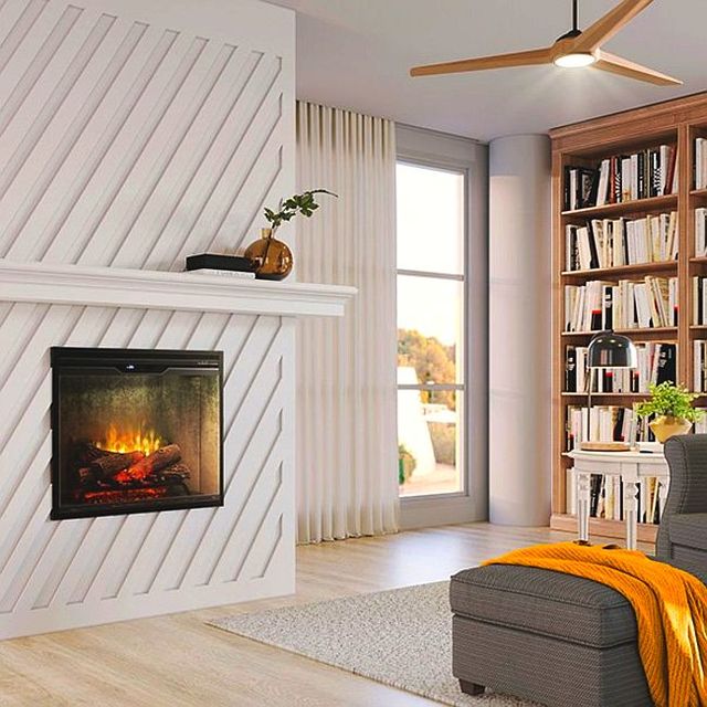 Dimplex® Revillusion Black 30" Built-in Weathered Concrete Electric Firebox-2
