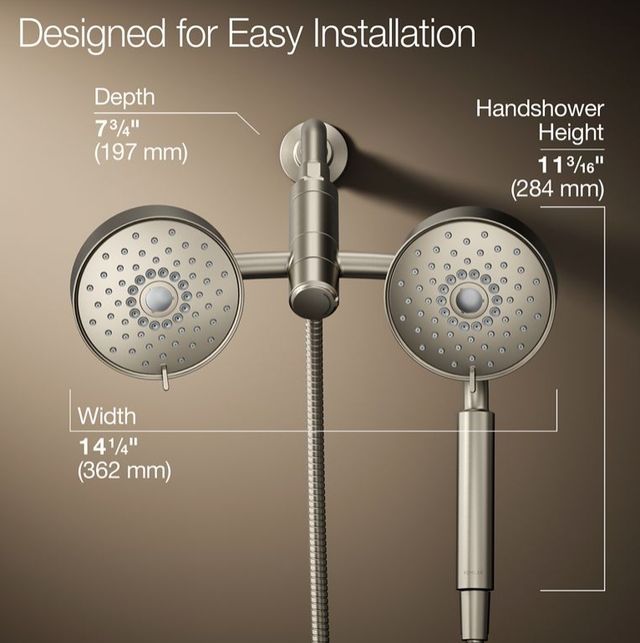 KOHLER® Purist® Vibrant Brushed Nickel 2.5 GPM 2-in-1 Multifunction Shower Combo Kit-2