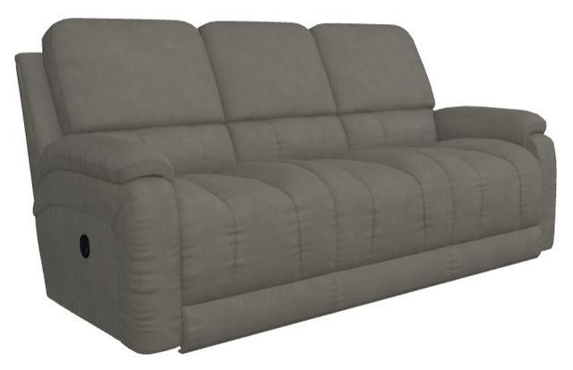La-Z-Boy® Greyson Blue Grey Leather Manual Reclining Sofa-0
