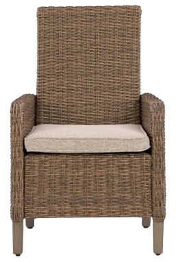 Signature Design by Ashley® Laguna Heights Beige-Gray Fabric/Resin Wicker Outdoor Arm Chair-3