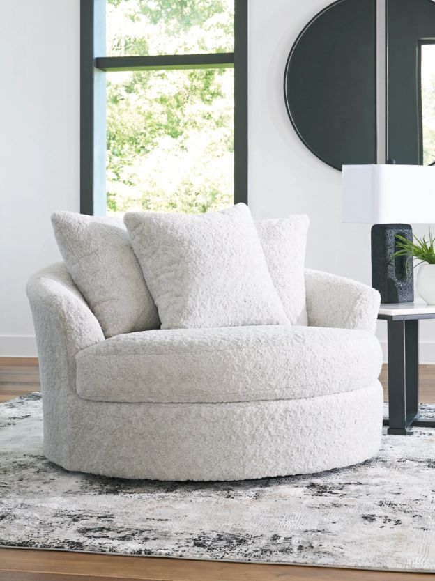 Signature Design by Ashley® Cuddle Plush Arctic Swivel Accent Chair-1