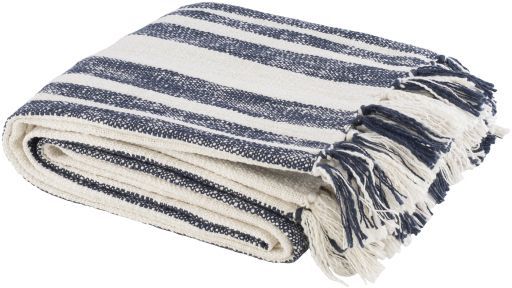 Surya Avila Navy/Ivory 50"x60" Throw Blanket-0