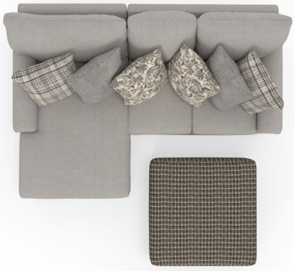 Jackson Furniture Livingston 3-Piece Linen Left Arm Facing Sectional with Ottoman-3