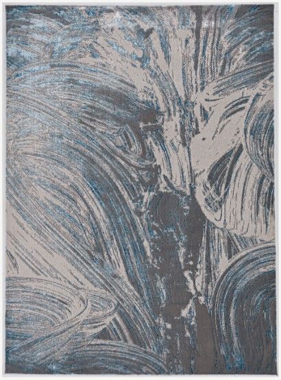 KAS Rugs Luna Blue/Silver Strokes 5'x8' Area Rug-0