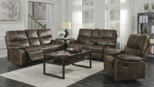 Emerald Home Jessie James Brown Manual Swivel Glider Recliner-1
