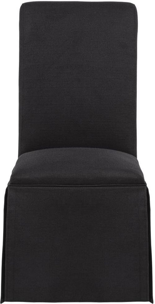 Coaster® Shawna 2-Piece Black Upholstered Skirted Side Chair Set-4