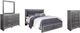 Signature Design by Ashley® Lodanna 4-Piece Gray King Panel Bed with 2 Storage Drawers with Mirrored Dresser and Chest Set-0