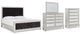 Signature Design by Ashley® Lindenfield 4-Piece Black/Silver King Upholstered Panel Bed Set-0