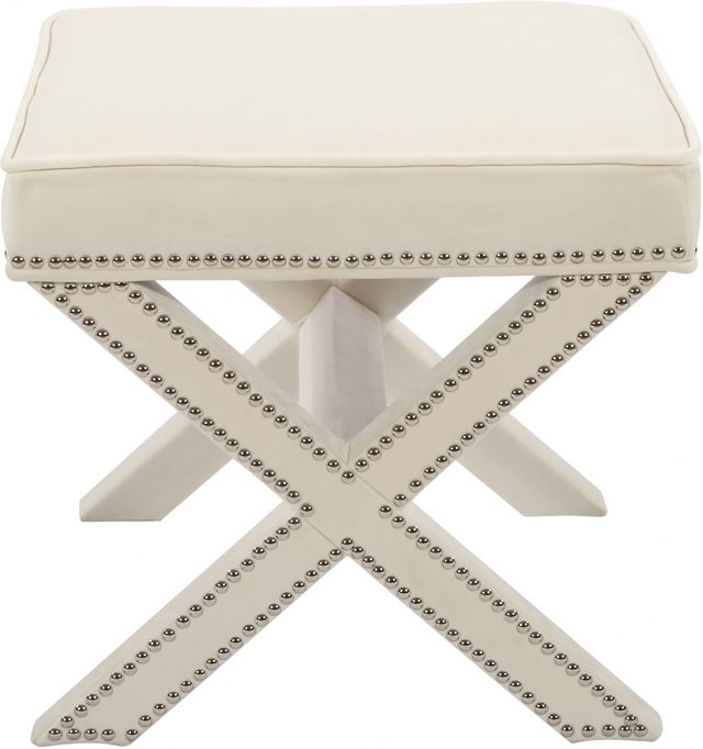 Meridian Furniture Nixon Cream Velvet Stool-1