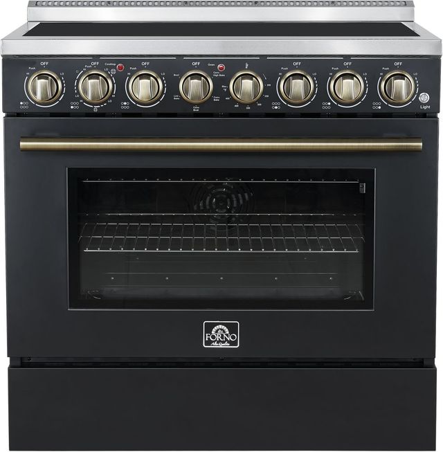 FORNO® Paolo Alta Qualita 36" Black Pro Style Electric Range-0