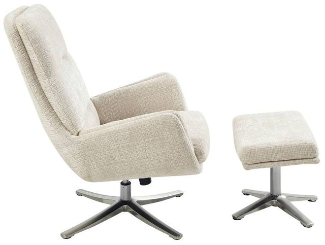 Homelegance® Parker 2-Piece Beige Swivel Chair with Ottoman Set-3