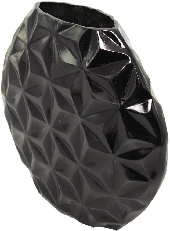 Deco Marche CosmoLiving by Cosmopolitan Black 12" Geometric Faceted Vase-1