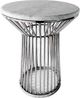 Decor-Rest® Furniture LTD Oasis White Matte Marble Top Side Table with Polished Chrome Base-0