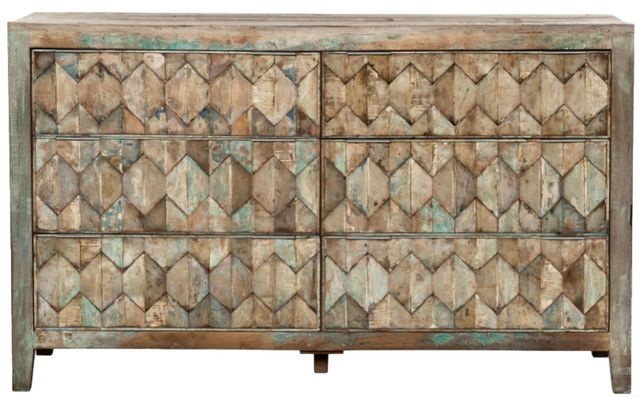 Home Trends & Design Ibiza Vintage Teal Dresser-1