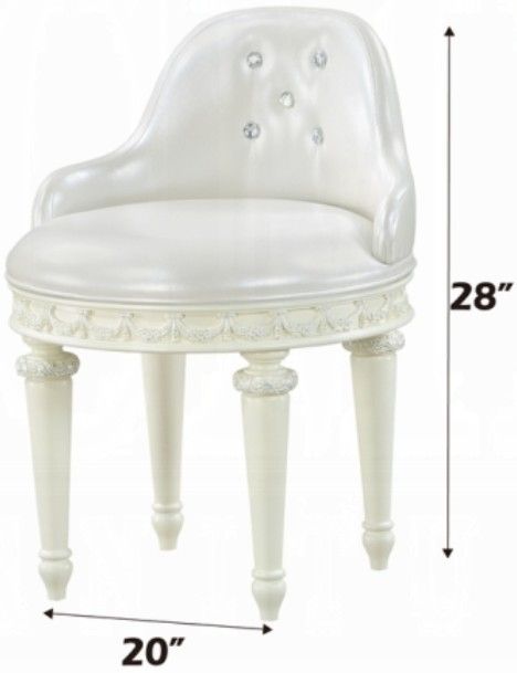 ACME Furniture Dorothy Ivory Vanity Swivel Chair-2