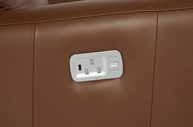 mo　ララドール La-Z-Boy® Apollo Caramel Leather Power Rocking Recliner with