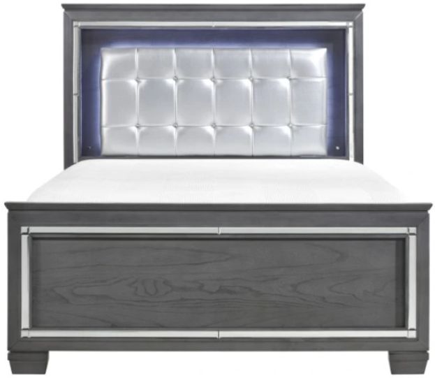 Homelegance® Allura Gray California King Panel Bed with LED-2
