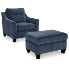 Benchcraft® Amity Bay Ink Accent Chair and Ottoman Set