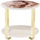Michael Amini® Ariana Beige End Table with Gold Base-2