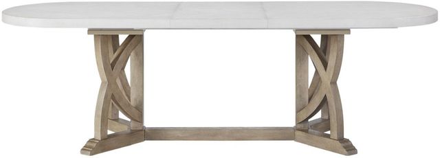 Bernards Citrus Heights 5-Piece White Trestle Dining Table Set with Sand Base-2