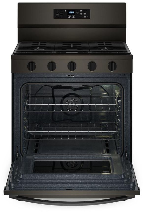 Whirlpool® 30" Black Stainless Steel Freestanding Gas Range-1