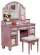 Furniture of America® Tracy 3-Piece Rose Gold Vanity Set-0