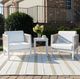 Linon Calabash 3-Piece White Aluminum/Fabric Outdoor Conversation Set-5