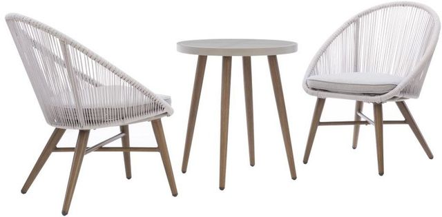 Linon Monroe 3-Piece Gray Metal Outdoor Table Set-0