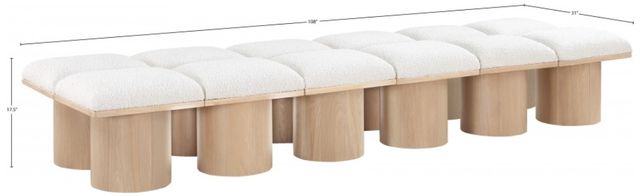 Meridian Furniture Pavilion 12-Piece Cream/Natural 108" Modular Bench Set-3