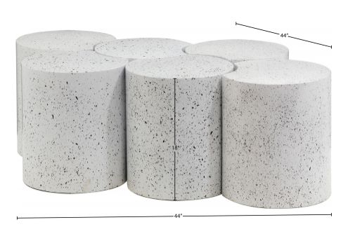Meridian Furniture Dimple 6-Piece White 18'' Modular Nesting Coffee Table Set-3
