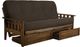Kodiak Furniture Tucson Linen Charcoal/Rustic Walnut Full Storage Futon with Mattress-0