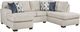 Affordable Furniture 4450 3-Piece Herringbone Oatmeal Double Chaise Sectional-0