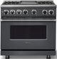 Viking® 7 Series 36" Cast Black Pro Style Dual Fuel Range with 12" Reversible Griddle-2
