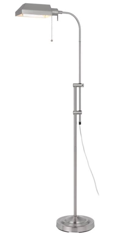Cal® Lighting & Accessories Pharmacy Brushed Steel Floor Lamp with Adjust Pole-1