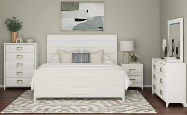 Elements International Tobias White Dresser and Mirror-1