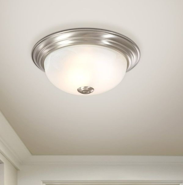 YHD Satin Nickel 1-Light Flush Mount Lighting-1