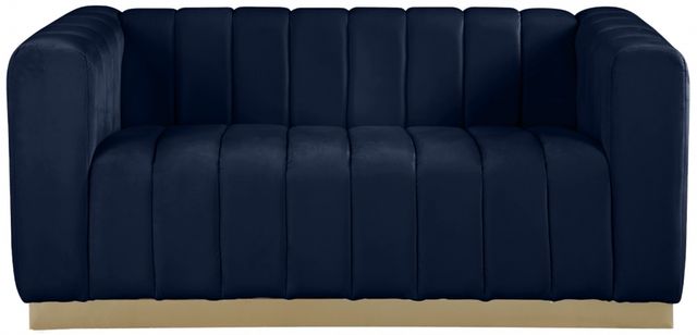 Meridian Furniture Marlon Navy Velvet Loveseat-2