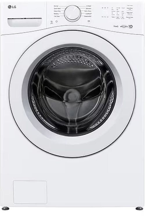 LG 5.2 Cu. Ft. White Front Load Washer with AI Wash-0