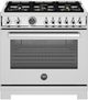 Bertazzoni Professional Series 36" Fingerprint Resistant Stainless Steel Pro Style Dual Fuel Range-0