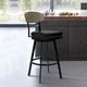 Armen Living Frisco Matte Black/Vintage Black Counter Stool-1