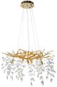 A & B Home Glass/Gold Chandelier with Hanging Leaves-0